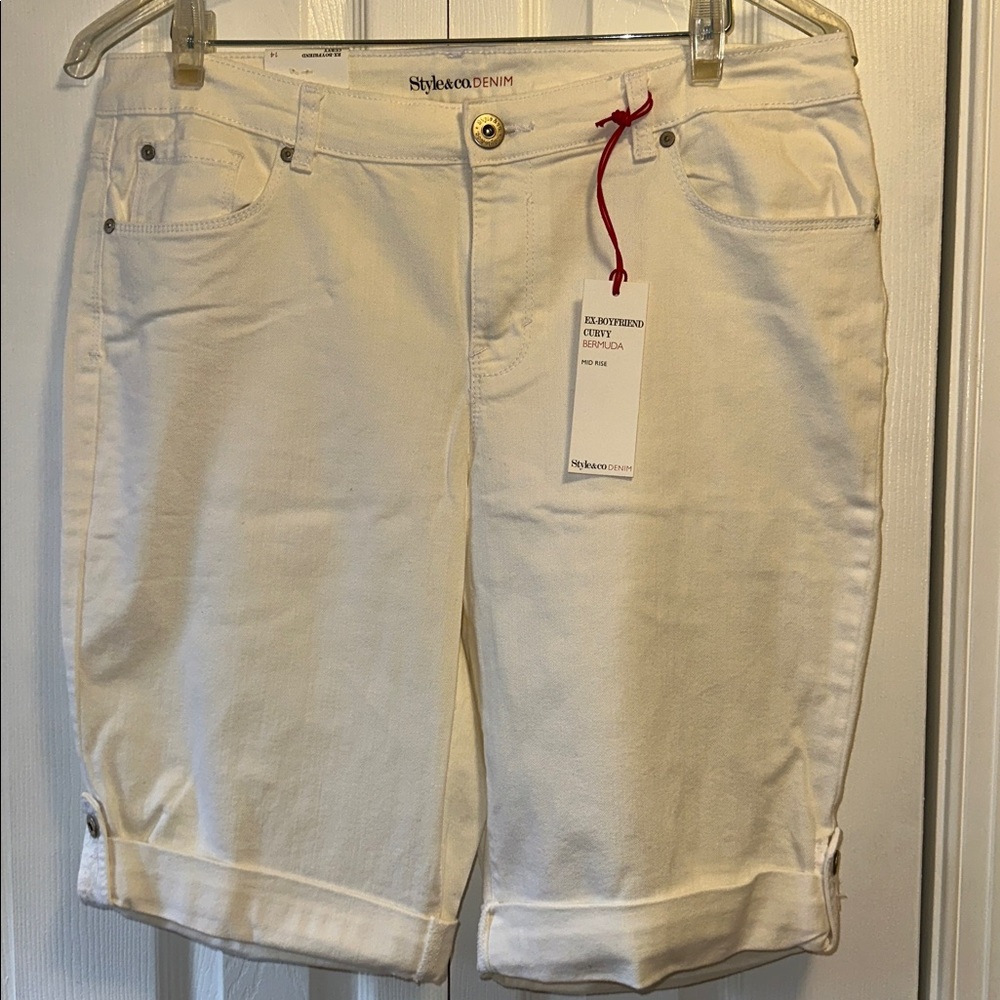 Style & Co. White Bermuda Shorts